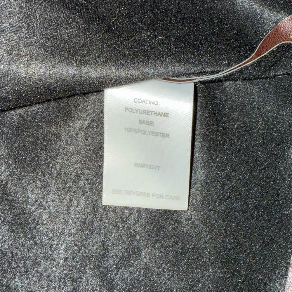 Nine West Women Large Skirt Chocolate Brown Midi Slit Pleather Sexy Business - Picture 6 of 6